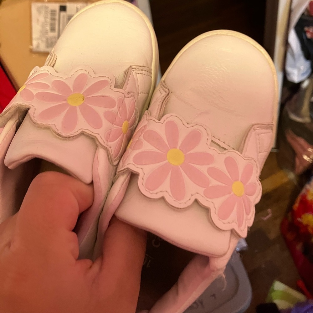 Pink Floral Kids Shoes butterfly